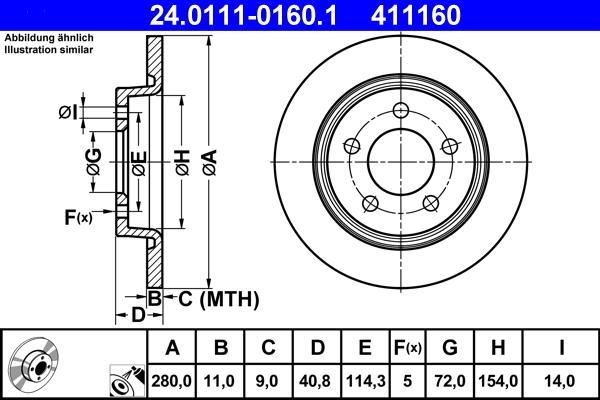 ATE 24.0111-0160.1 - Bremžu diski ps1.lv