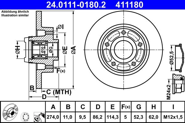 ATE 24.0111-0180.2 - Bremžu diski ps1.lv