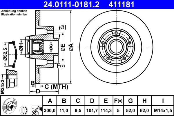 ATE 24.0111-0181.2 - Bremžu diski ps1.lv