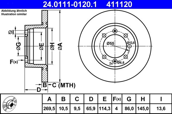 ATE 24.0111-0120.1 - Bremžu diski ps1.lv