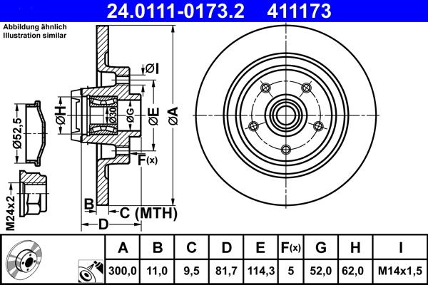 ATE 24.0111-0173.2 - Bremžu diski ps1.lv