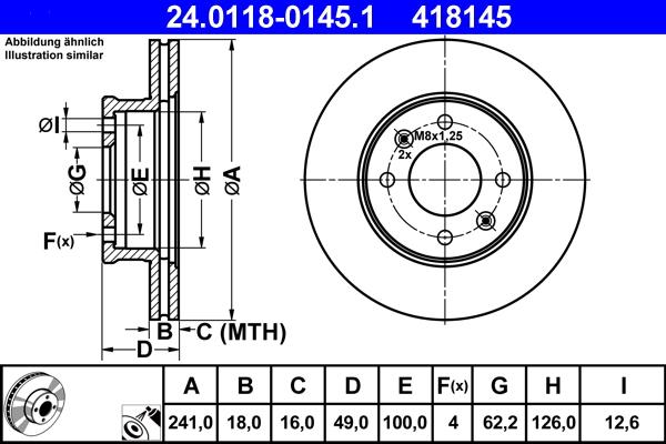 ATE 24.0118-0145.1 - Bremžu diski ps1.lv