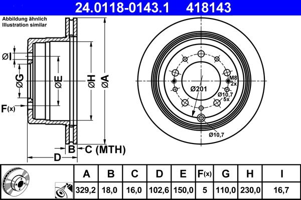 ATE 24.0118-0143.1 - Bremžu diski ps1.lv