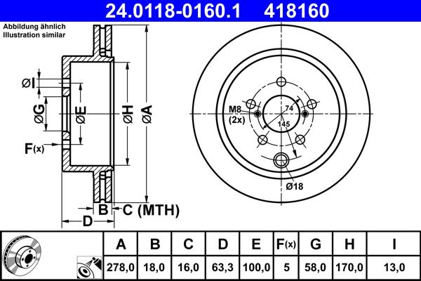 ATE 24.0118-0160.1 - Bremžu diski ps1.lv