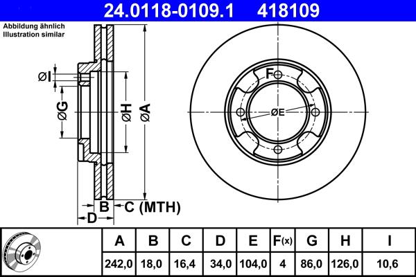 ATE 24.0118-0109.1 - Bremžu diski ps1.lv