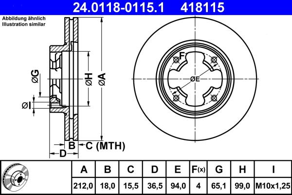 ATE 24.0118-0115.1 - Bremžu diski ps1.lv