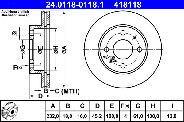 ATE 24.0118-0118.1 - Bremžu diski ps1.lv