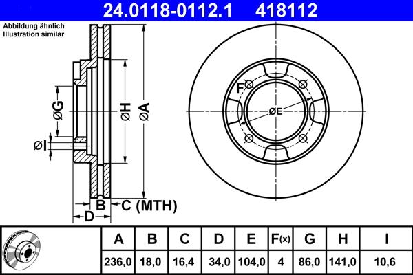 ATE 24.0118-0112.1 - Bremžu diski ps1.lv