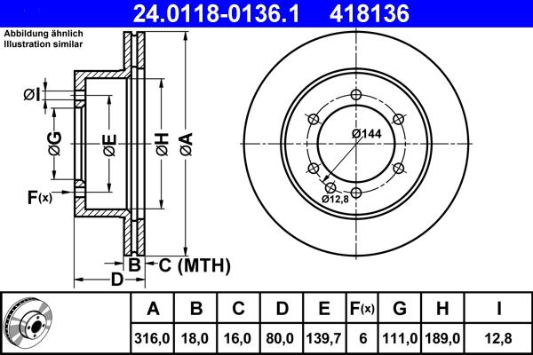 ATE 24.0118-0136.1 - Bremžu diski ps1.lv