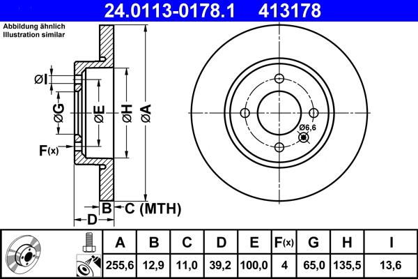 ATE 24.0113-0178.1 - Bremžu diski ps1.lv