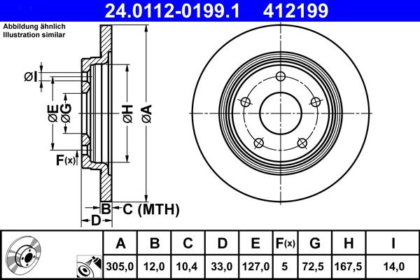 ATE 24.0112-0199.1 - Bremžu diski ps1.lv