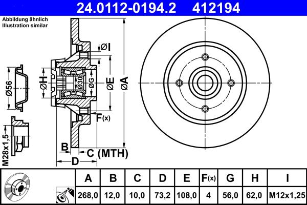 ATE 24.0112-0194.2 - Bremžu diski ps1.lv