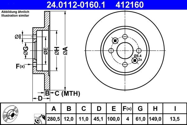 ATE 24.0112-0160.1 - Bremžu diski ps1.lv