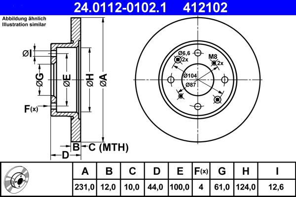 ATE 24.0112-0102.1 - Bremžu diski ps1.lv