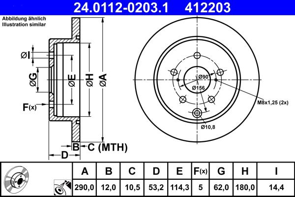 ATE 24.0112-0203.1 - Bremžu diski ps1.lv