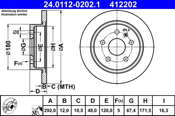 ATE 24.0112-0202.1 - Bremžu diski ps1.lv