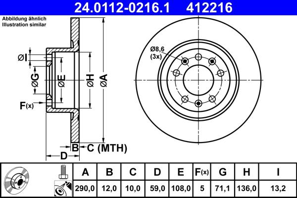 ATE 24.0112-0216.1 - Bremžu diski ps1.lv