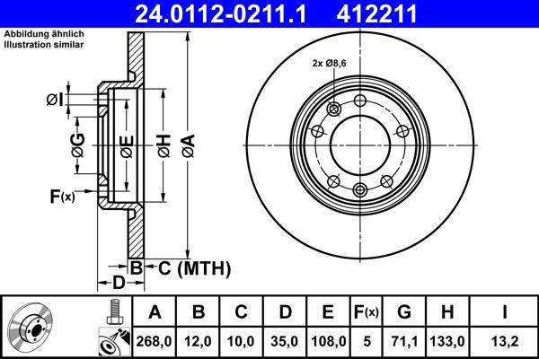 ATE 24.0112-0211.1 - Bremžu diski ps1.lv