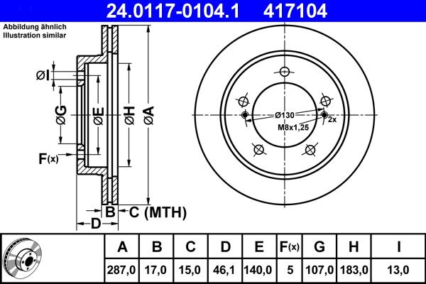 ATE 24.0117-0104.1 - Bremžu diski ps1.lv