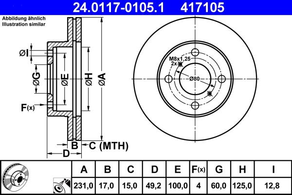 ATE 24.0117-0105.1 - Bremžu diski ps1.lv