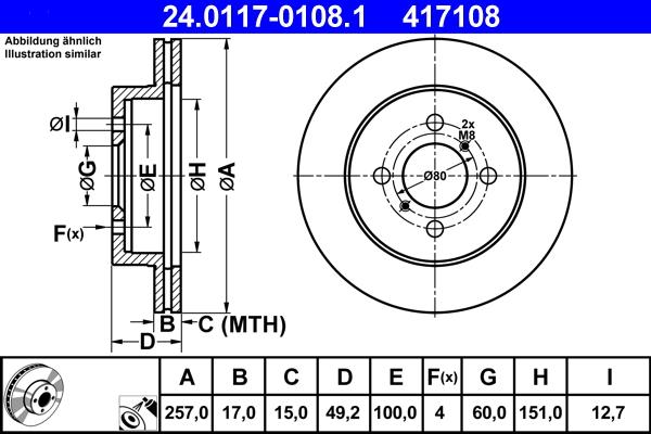 ATE 24.0117-0108.1 - Bremžu diski ps1.lv