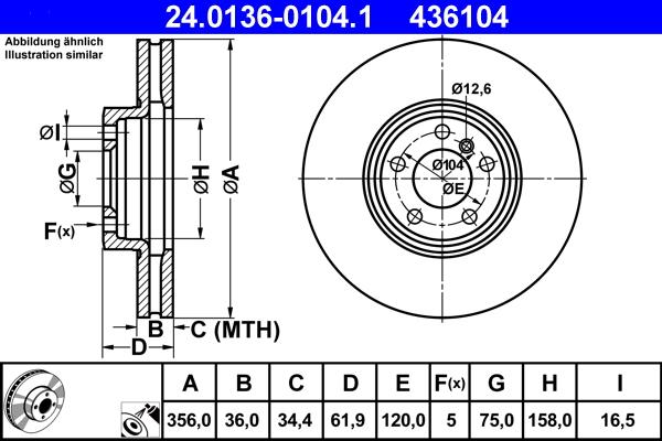 ATE 24.0136-0104.1 - Bremžu diski ps1.lv