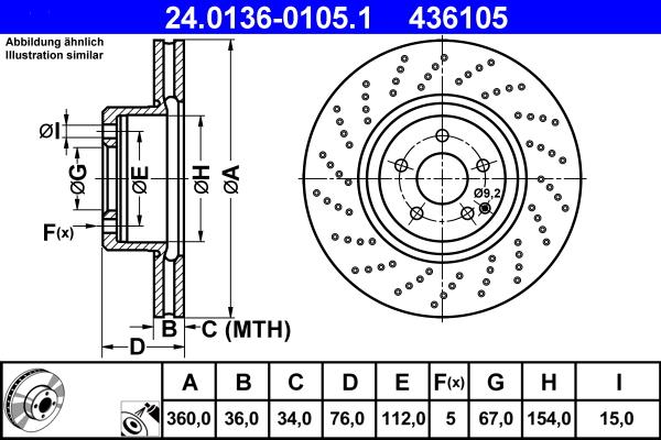 ATE 24.0136-0105.1 - Bremžu diski ps1.lv