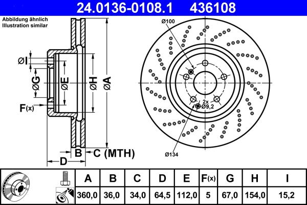 ATE 24.0136-0108.1 - Bremžu diski ps1.lv