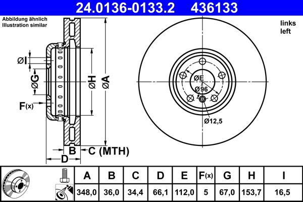 ATE 24.0136-0133.2 - Bremžu diski ps1.lv