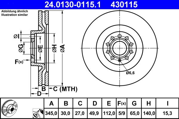 ATE 24.0130-0115.1 - Bremžu diski ps1.lv