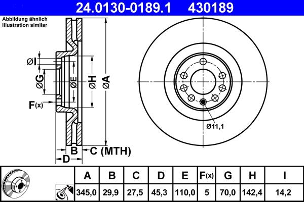 ATE 24.0130-0189.1 - Bremžu diski ps1.lv