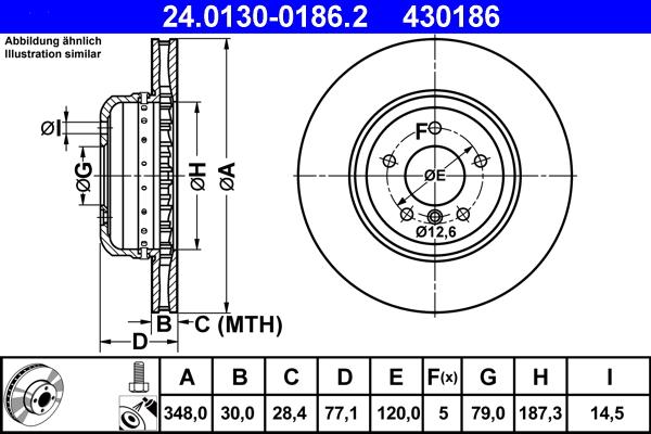 ATE 24.0130-0186.2 - Bremžu diski ps1.lv