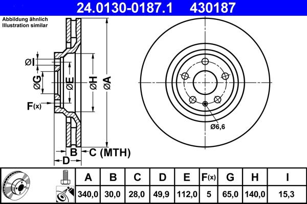 ATE 24.0130-0187.1 - Bremžu diski ps1.lv