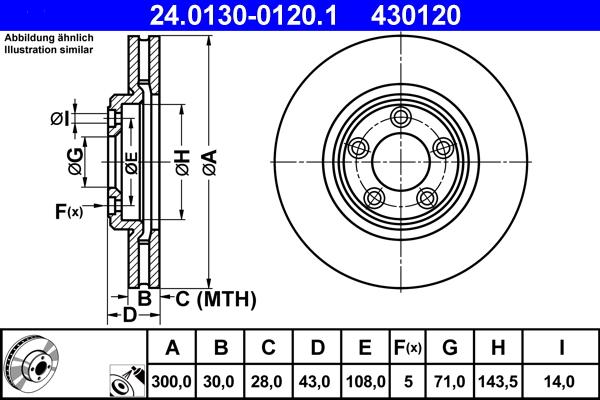 ATE 24.0130-0120.1 - Bremžu diski ps1.lv