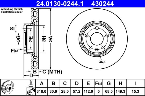 ATE 24.0130-0244.1 - Bremžu diski ps1.lv