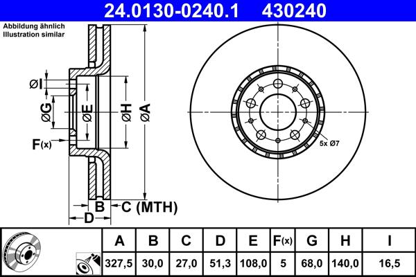 ATE 24.0130-0240.1 - Bremžu diski ps1.lv