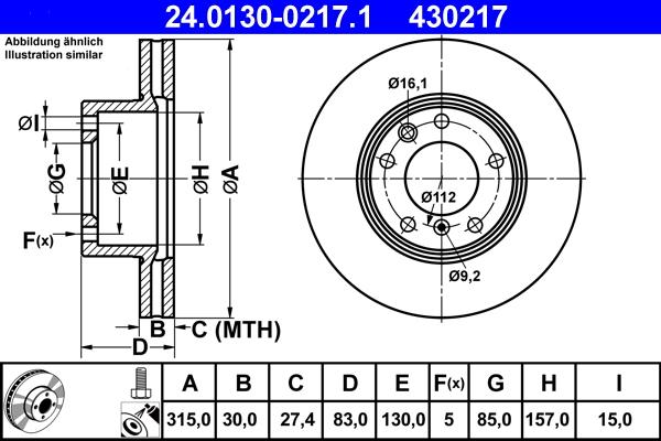 ATE 24.0130-0217.1 - Bremžu diski ps1.lv