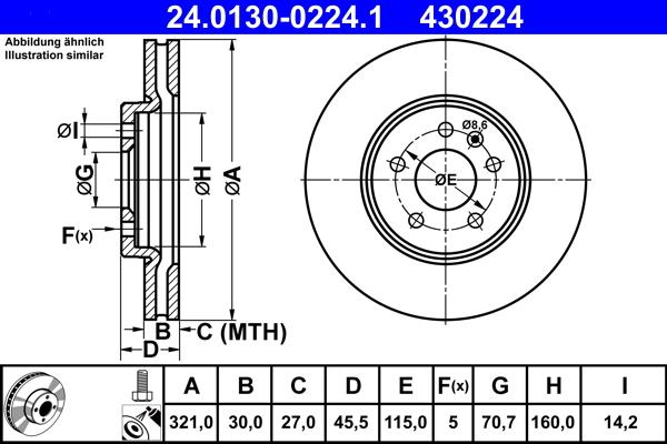 ATE 24.0130-0224.1 - Bremžu diski ps1.lv