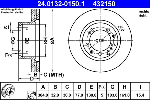 ATE 24.0132-0150.1 - Bremžu diski ps1.lv