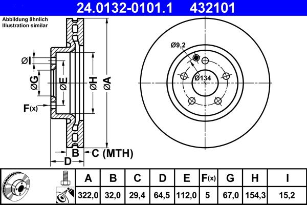 ATE 24.0132-0101.1 - Bremžu diski ps1.lv