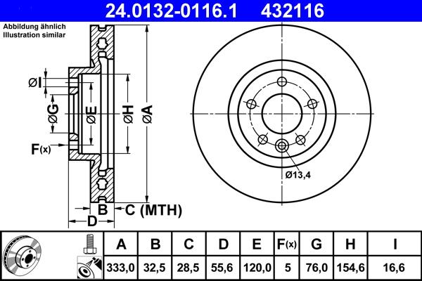 ATE 24.0132-0116.1 - Bremžu diski ps1.lv