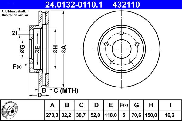 ATE 24.0132-0110.1 - Bremžu diski ps1.lv