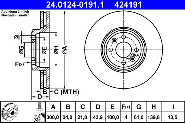 ATE 24.0124-0191.1 - Bremžu diski ps1.lv