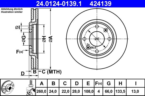 ATE 24.0124-0139.1 - Bremžu diski ps1.lv