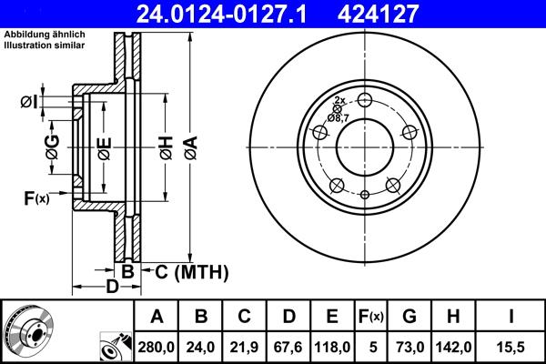 ATE 24.0124-0127.1 - Bremžu diski ps1.lv