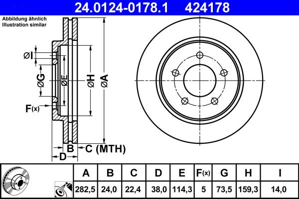 ATE 24.0124-0178.1 - Bremžu diski ps1.lv