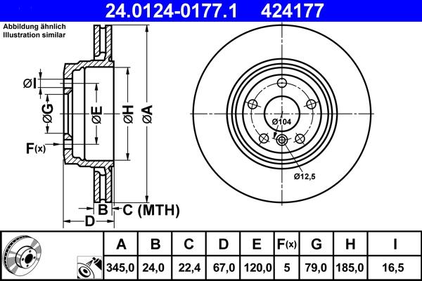 ATE 24.0124-0177.1 - Bremžu diski ps1.lv