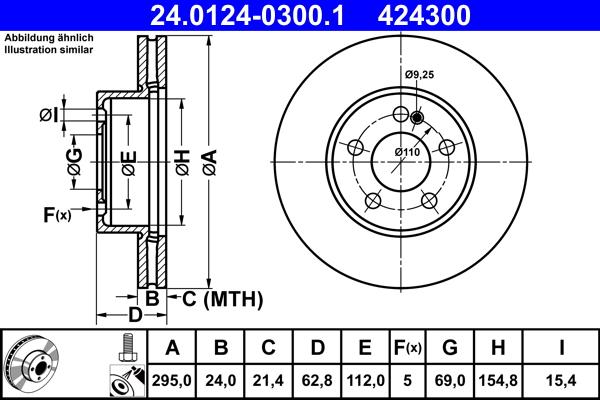 ATE 24.0124-0300.1 - Bremžu diski ps1.lv