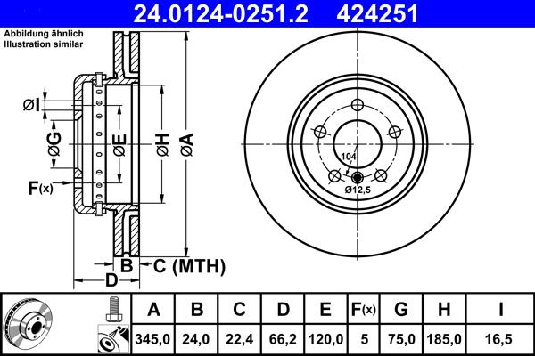 ATE 24.0124-0251.2 - Bremžu diski ps1.lv