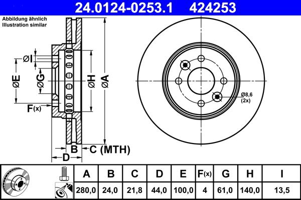 ATE 24.0124-0253.1 - Bremžu diski ps1.lv